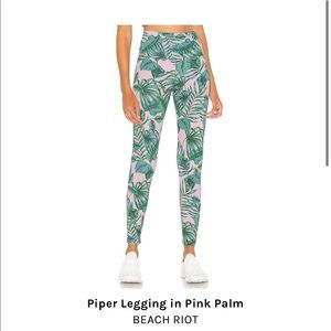 Beach Riot Piper Leggings in Palm Pink size XS